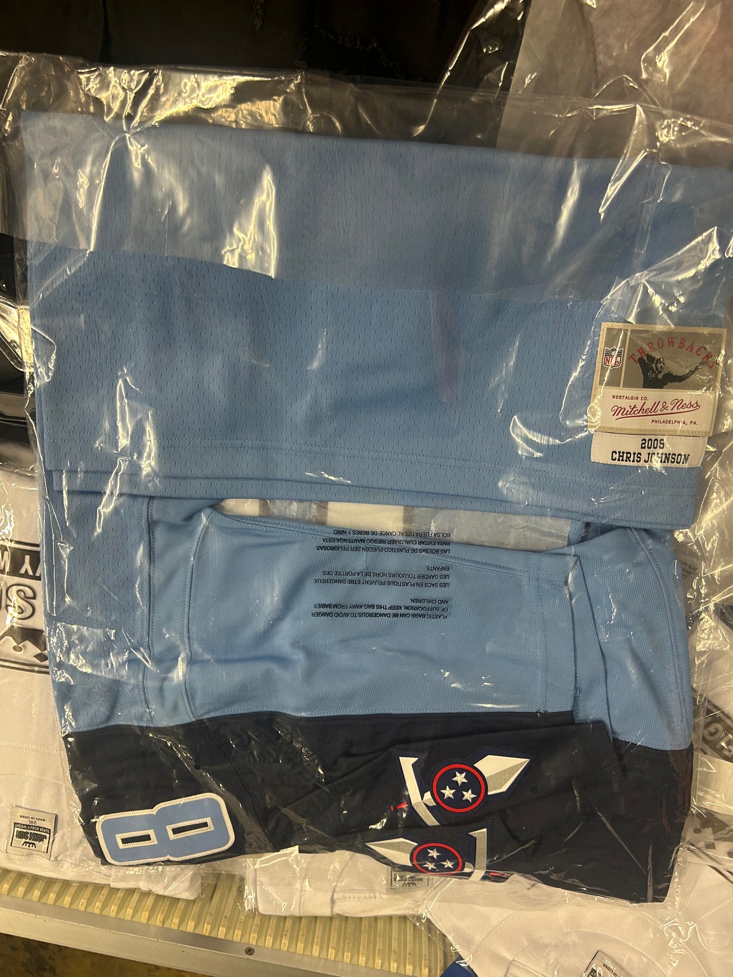 Men's Tennessee Titans Chris Johnson Mitchell & Ness Light Blue Legacy Replica Jersey