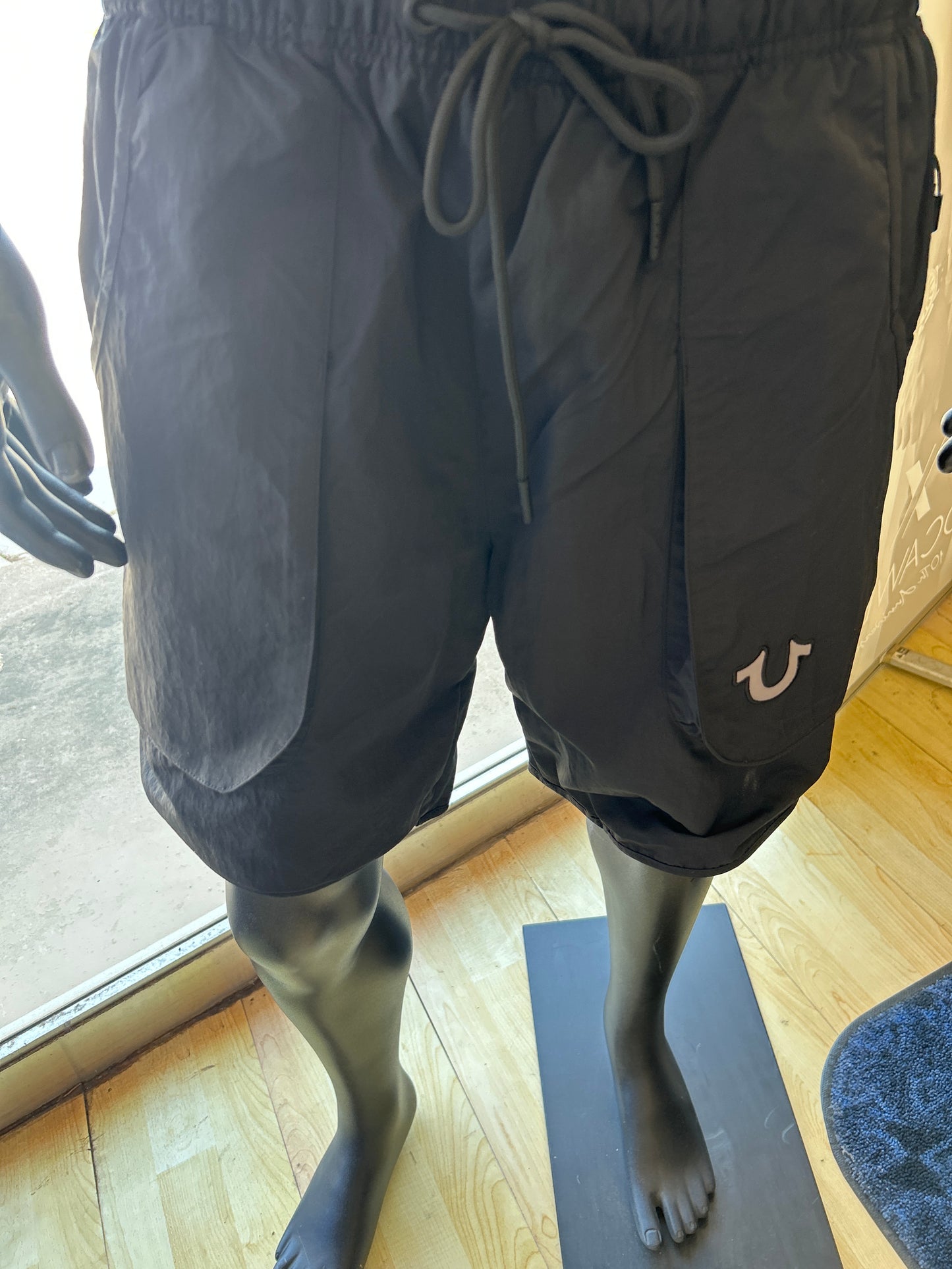 True Religion curved Nylon Shorts