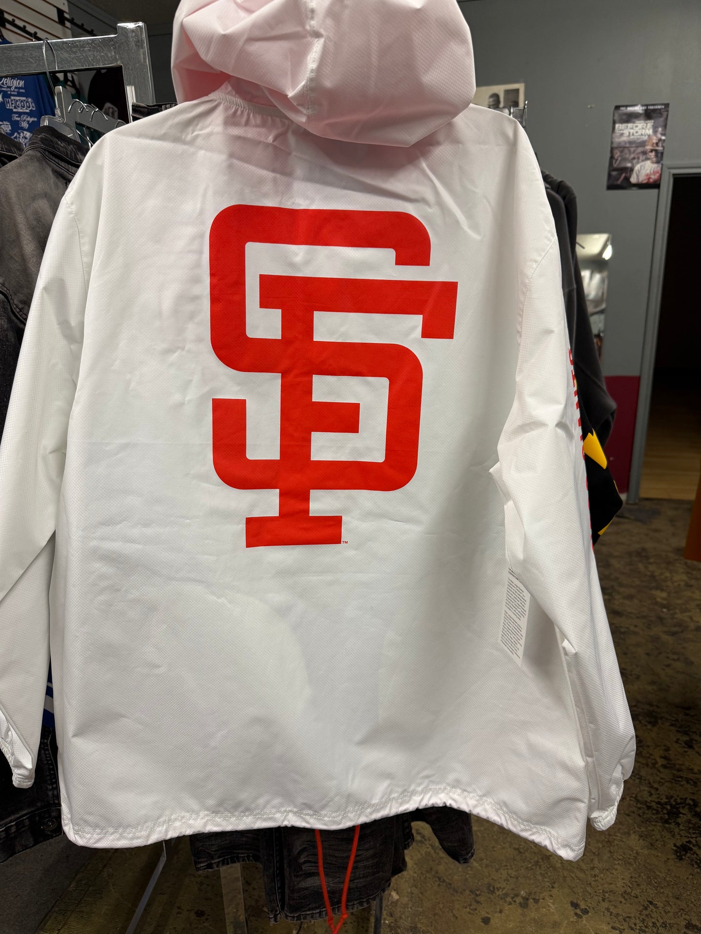 San Francisco Giants white Hooded Coaches Jacket