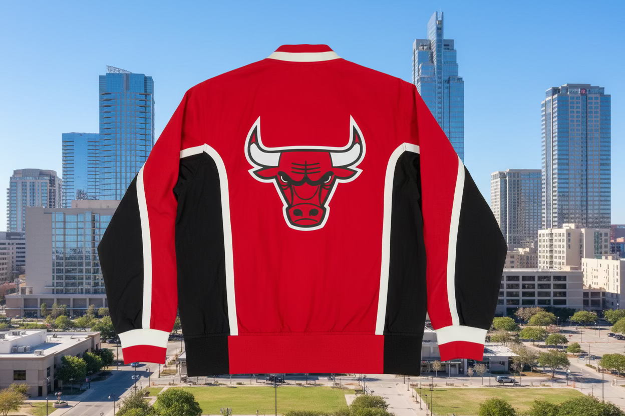 Mitchell & Ness Men's NBA 1992-93 Authentic Warm Up Jacket Red Chicago Bulls