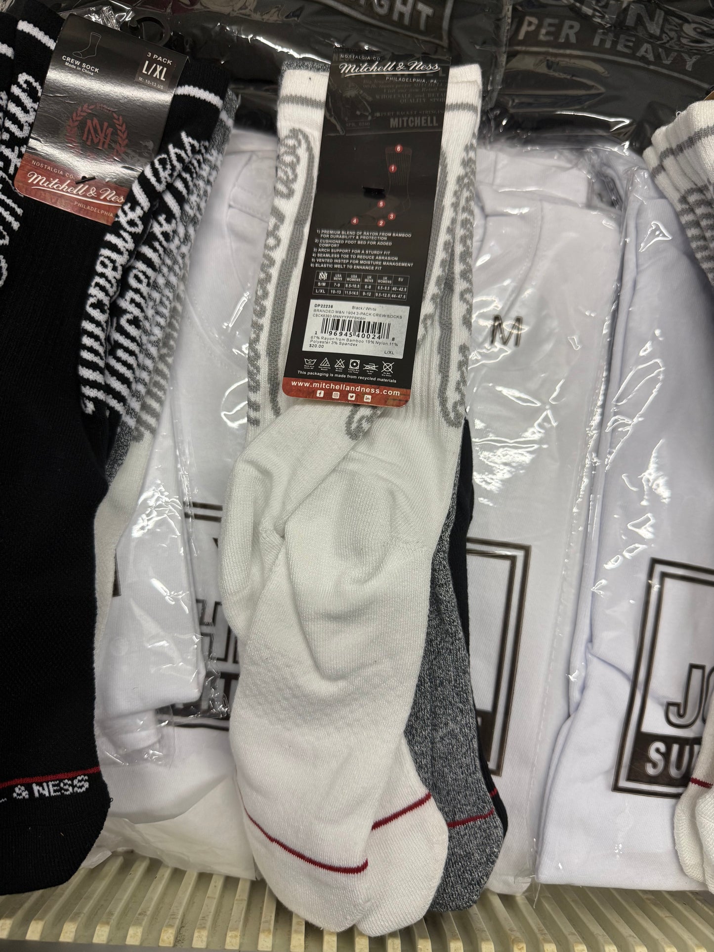 Mitchell&Ness crew sock 3 pack bulk/wht/gry
