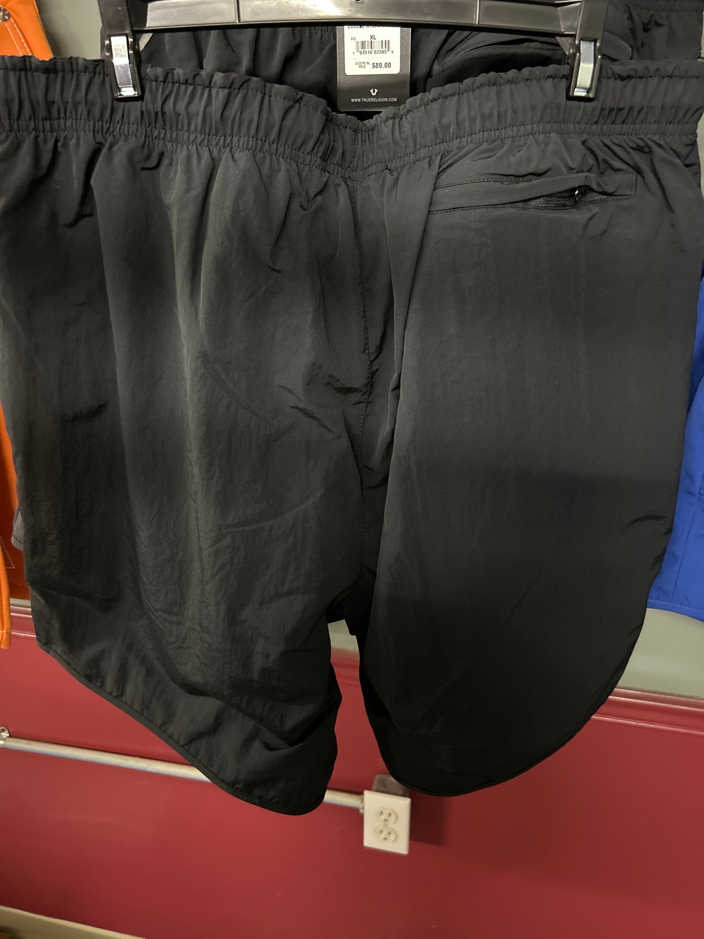 True Religion curved Nylon Shorts