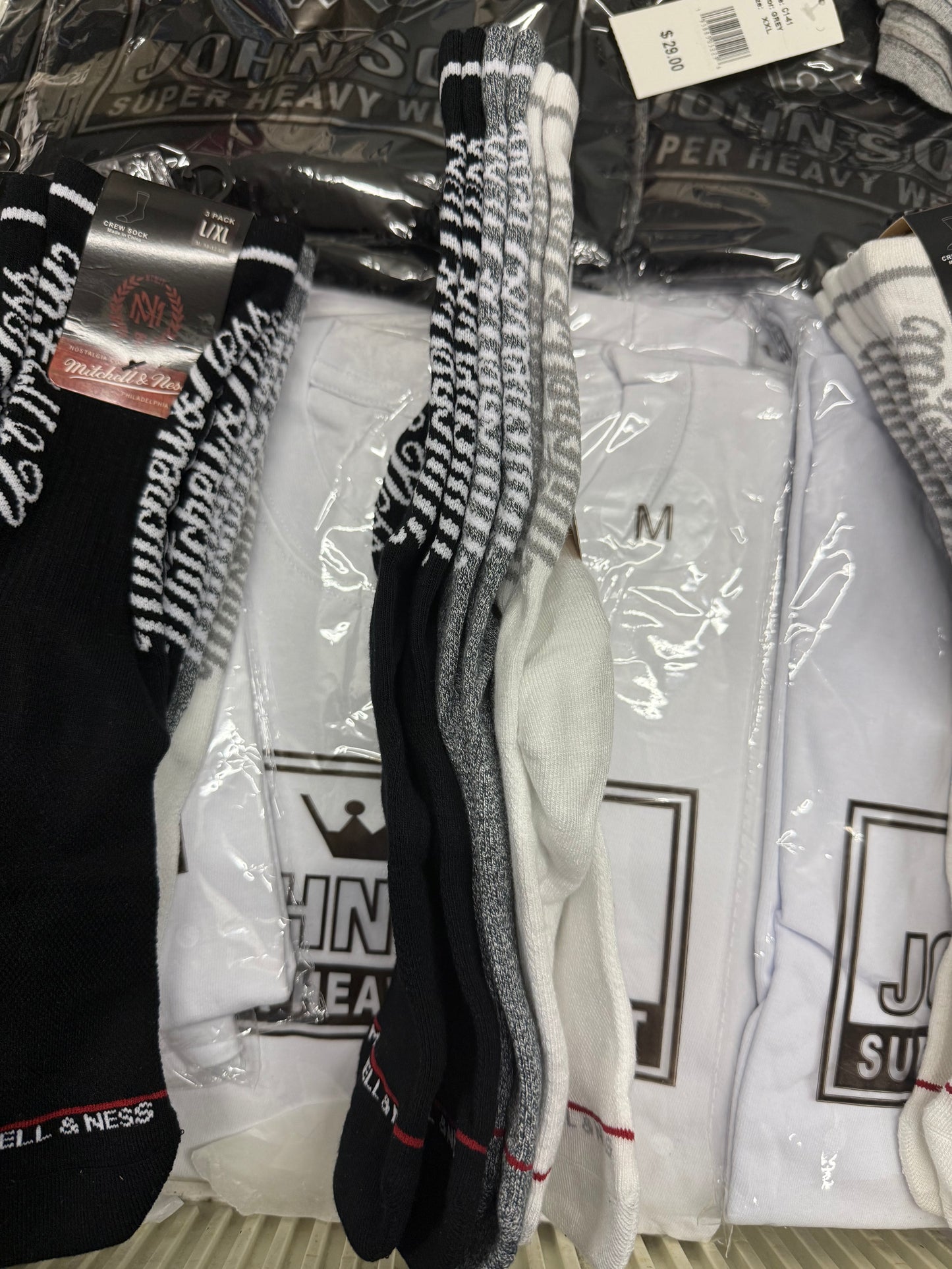 Mitchell&Ness crew sock 3 pack bulk/wht/gry