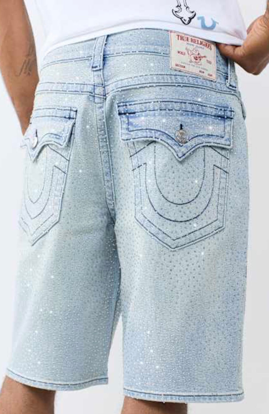 True Religion bobby flap short sn crystals