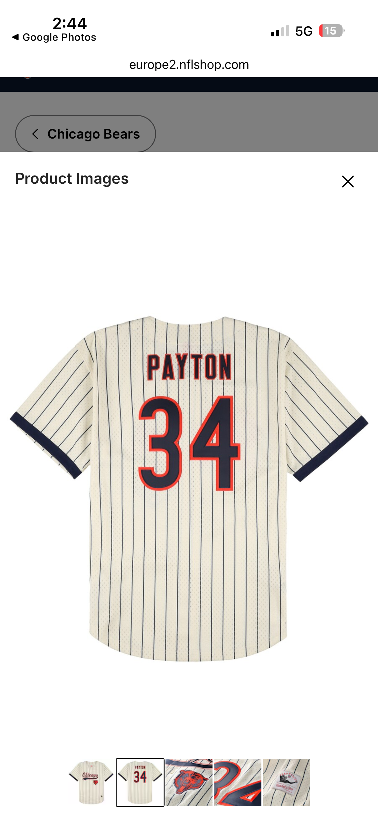 Mitchell & Ness Walter Payton Chicago Bears Name & Number On the Clock Mesh Button-Up Jersey - Mens