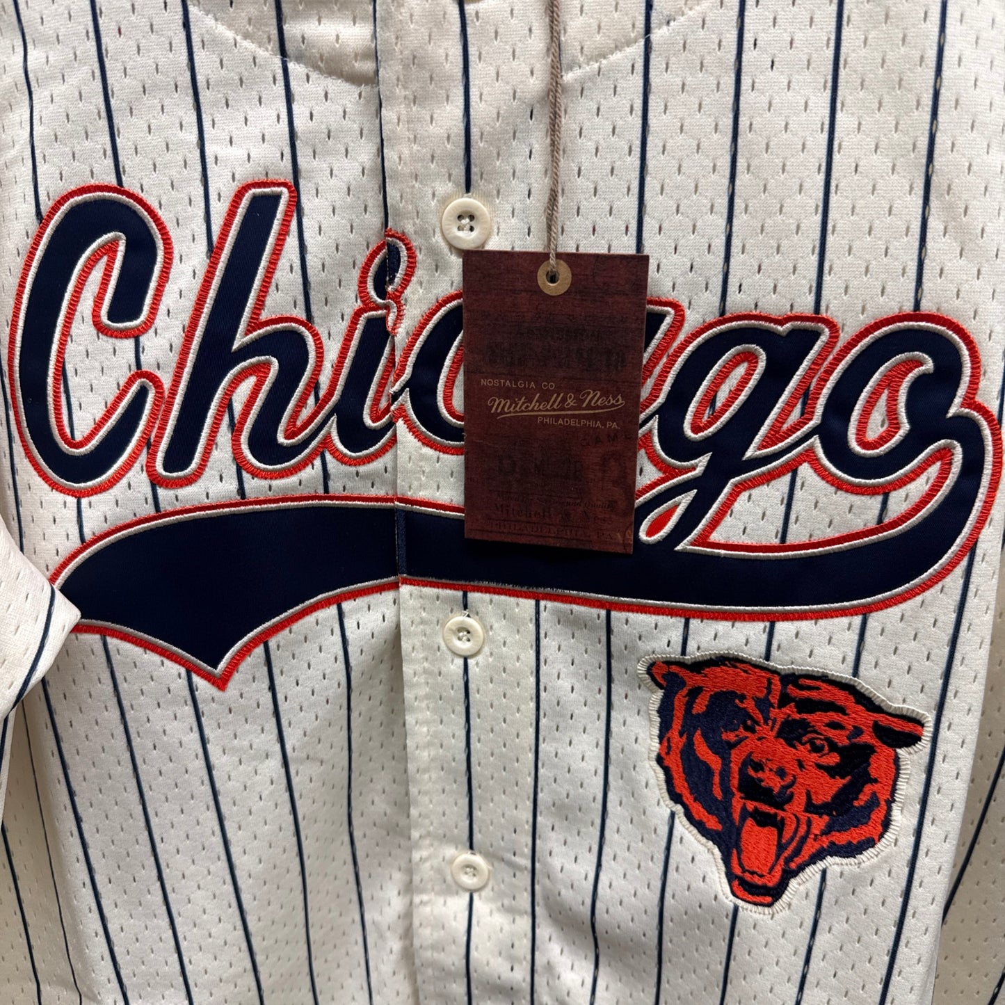 Mitchell & Ness Walter Payton Chicago Bears Name & Number On the Clock Mesh Button-Up Jersey - Mens