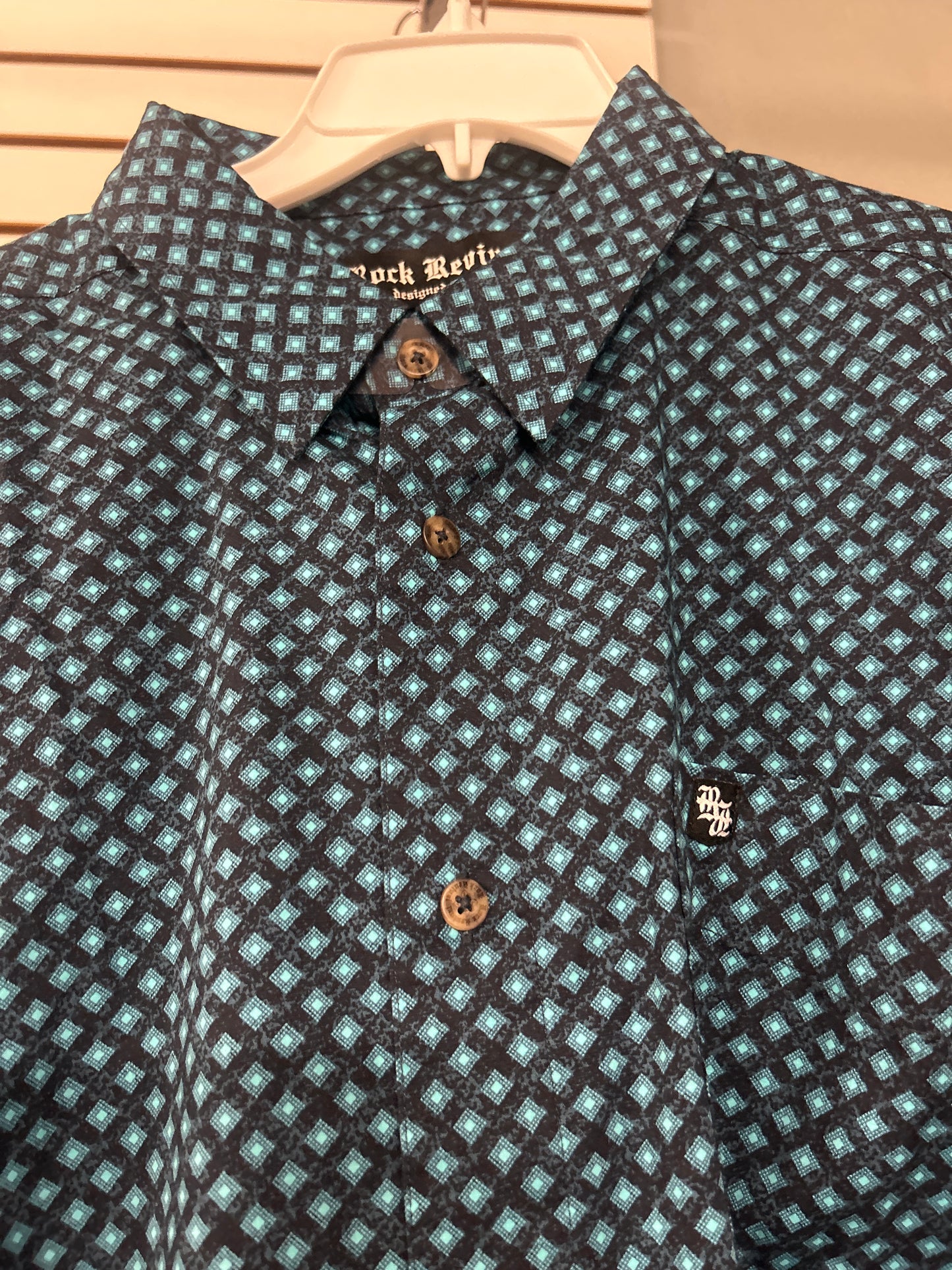 Rock Revival Teal Wooven long sleeve shirt