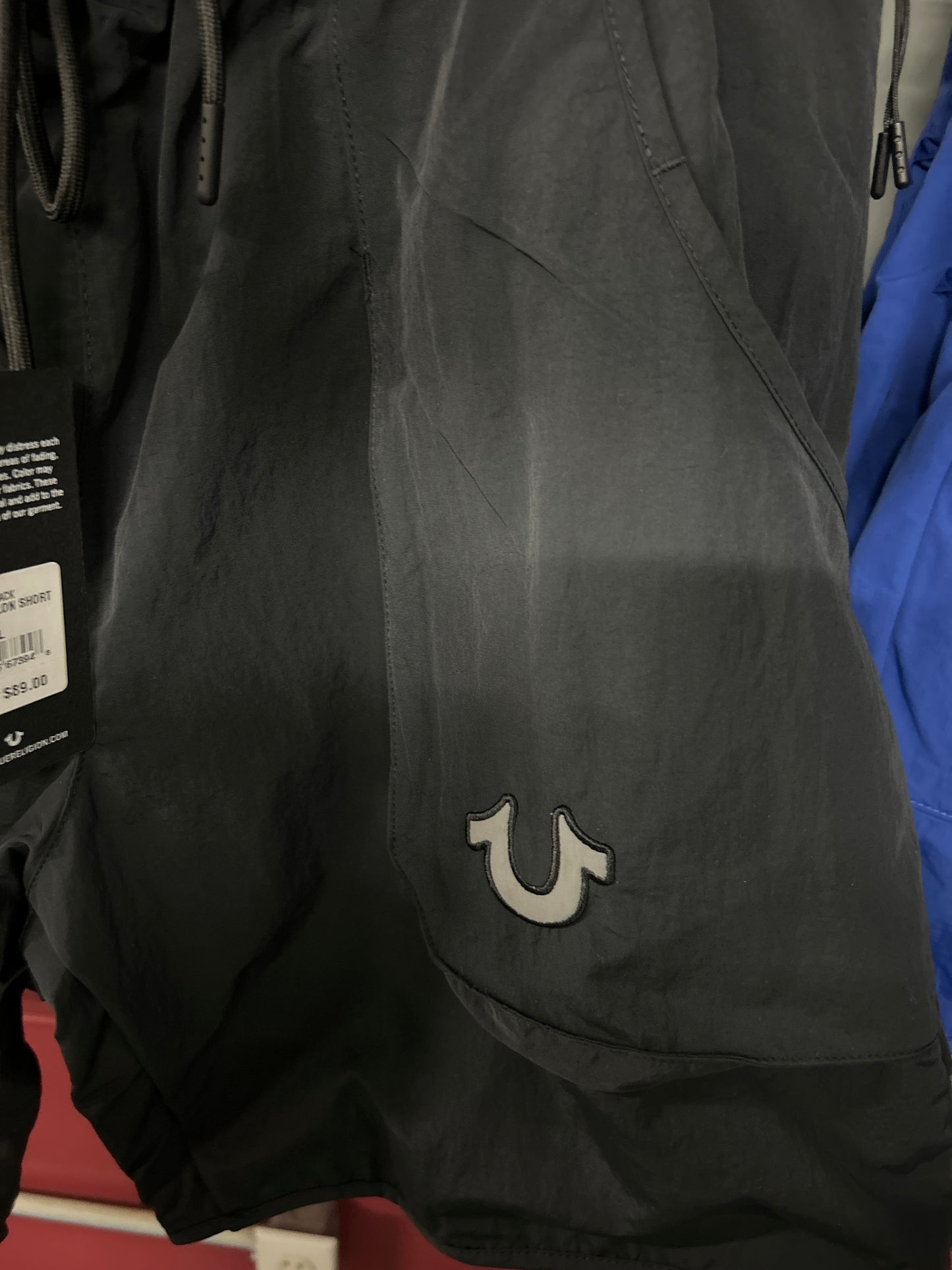 True Religion curved Nylon Shorts