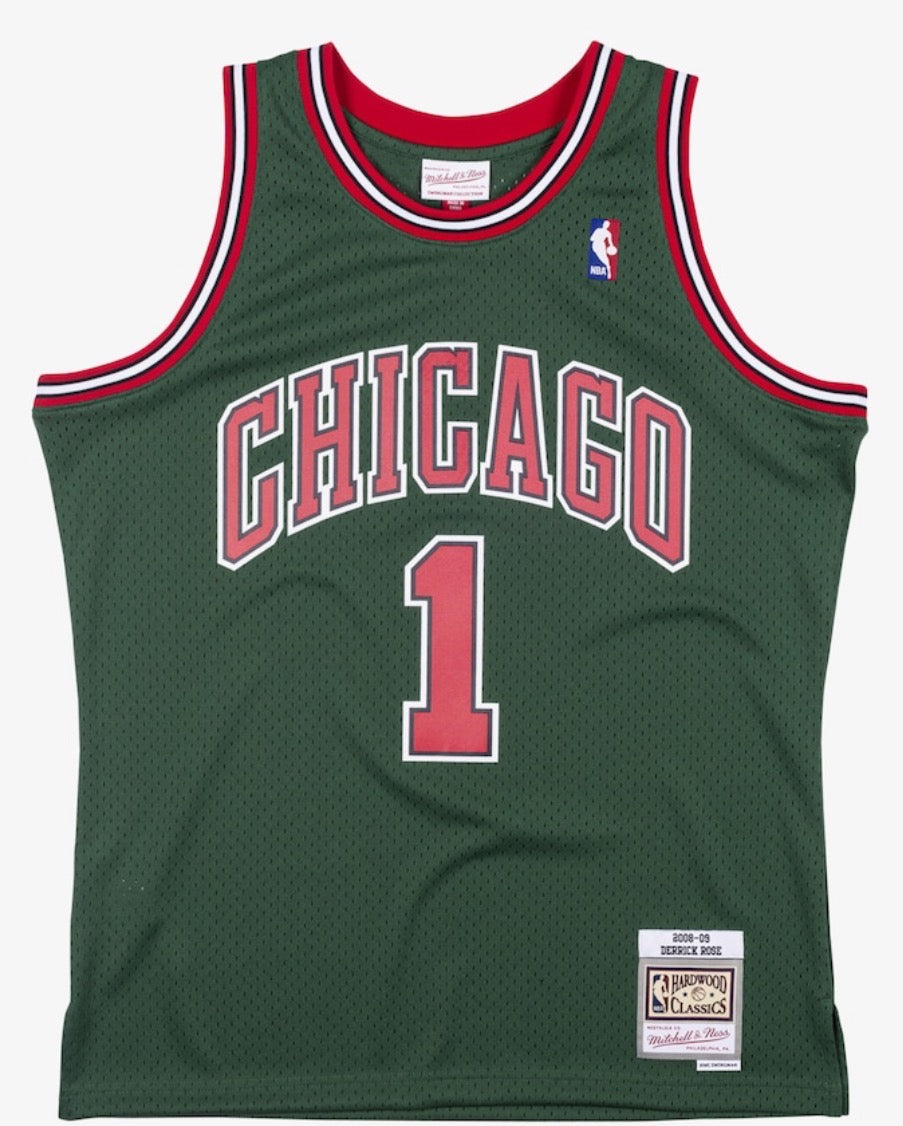 Men's Derrick Rose Green Chicago Bulls 2008/09 Hardwood Classics Swingman Player Jersey