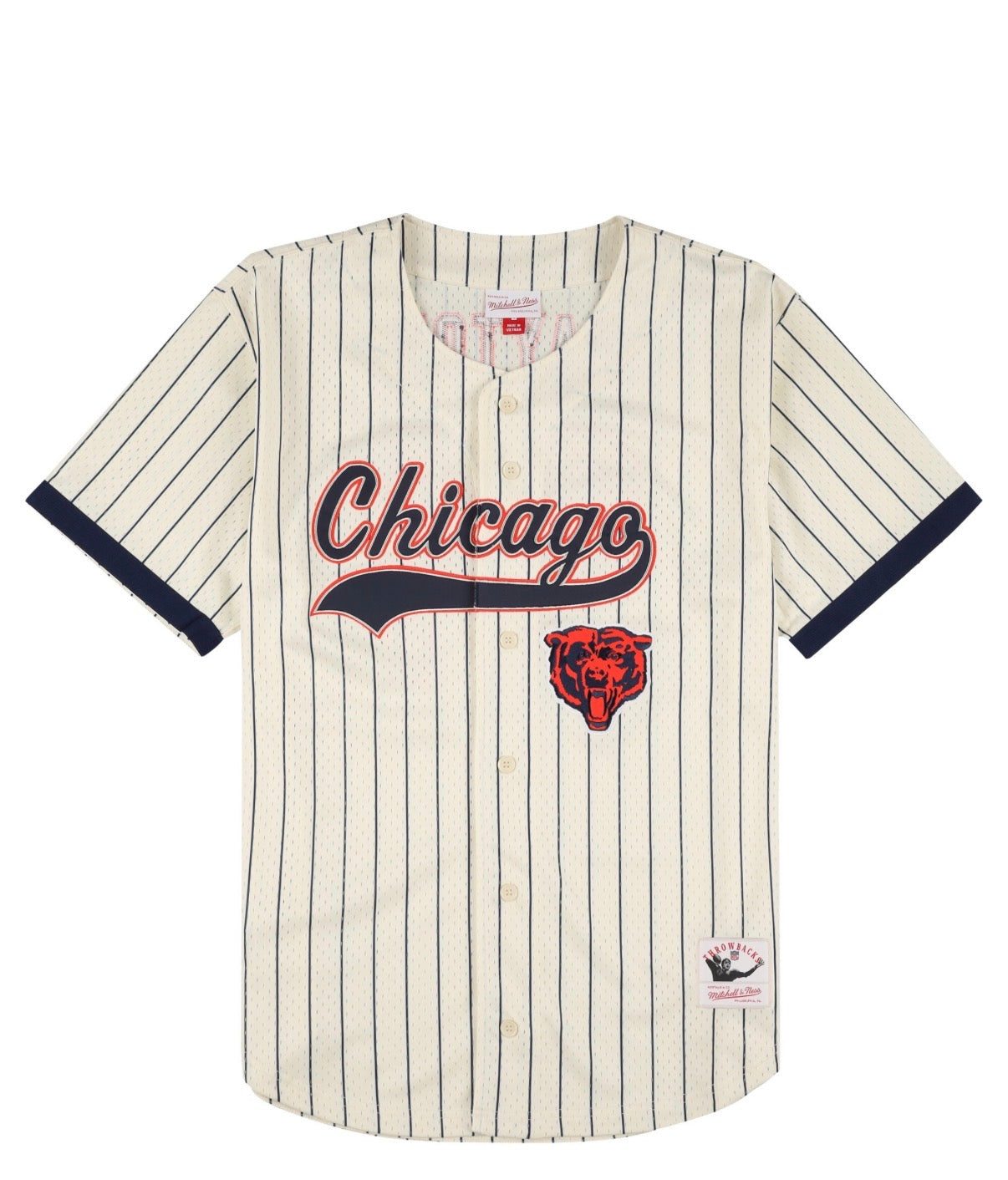 Mitchell & Ness Walter Payton Chicago Bears Name & Number On the Clock Mesh Button-Up Jersey - Mens