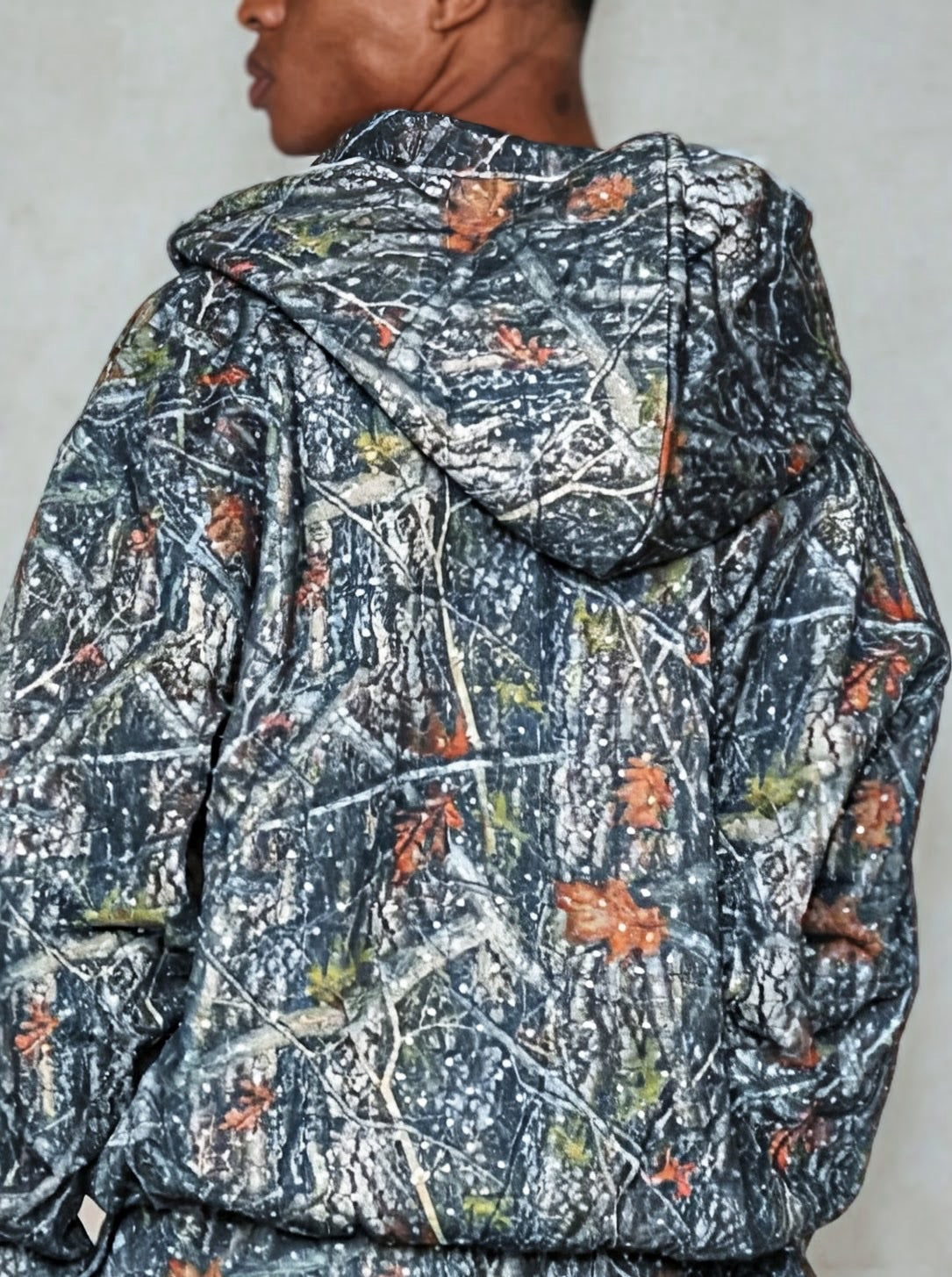 FOREST CAMO RHINESTONE - ZIP HOODIE
