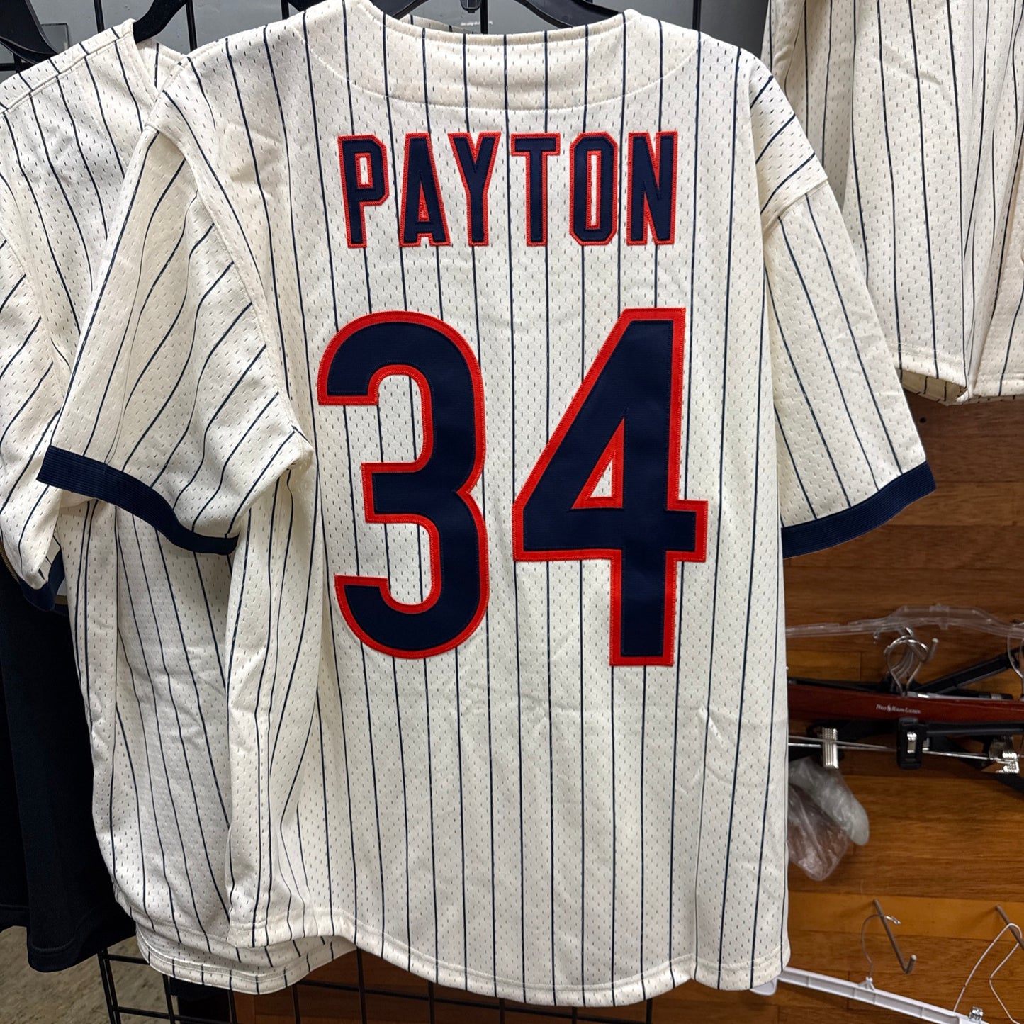 Mitchell & Ness Walter Payton Chicago Bears Name & Number On the Clock Mesh Button-Up Jersey - Mens