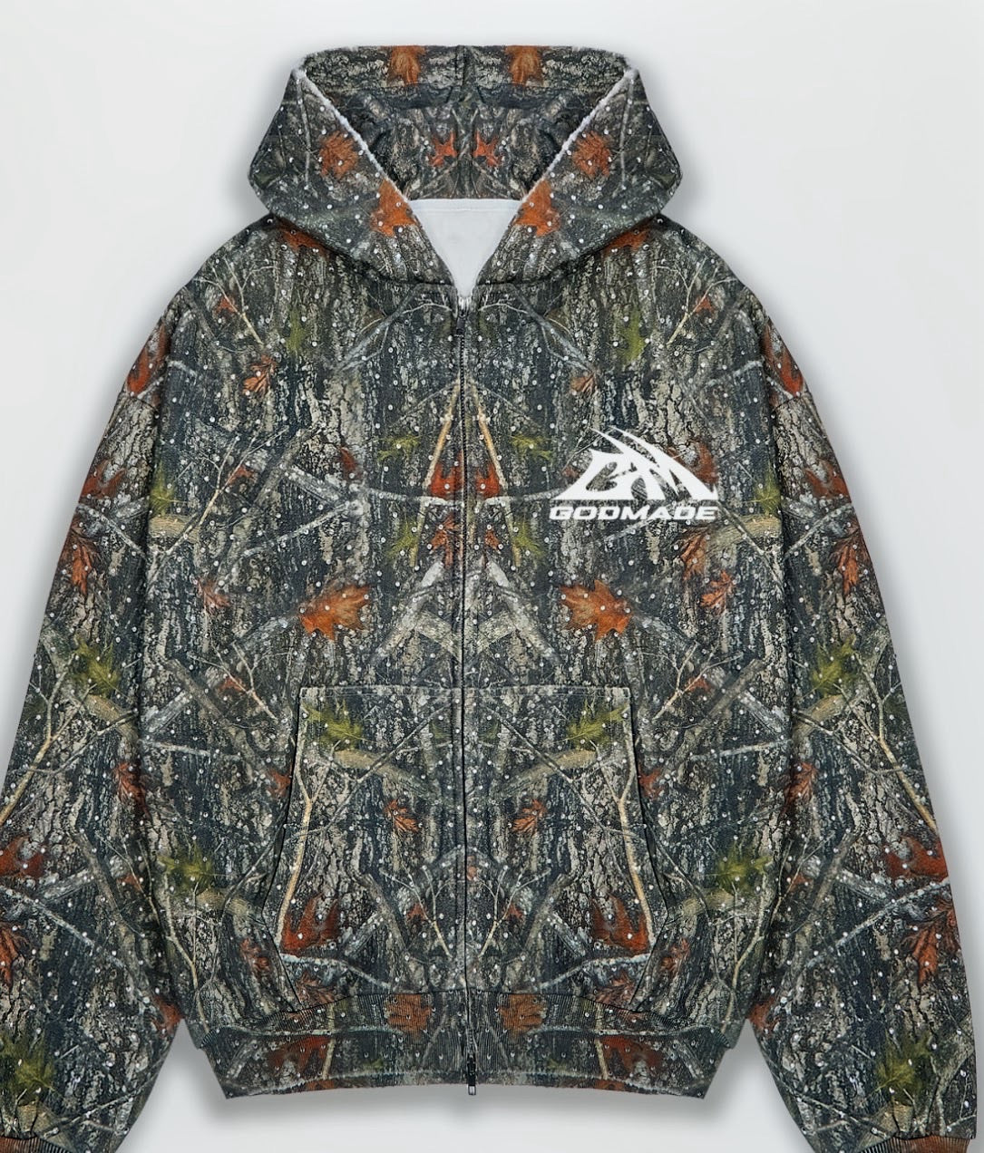 FOREST CAMO RHINESTONE - ZIP HOODIE