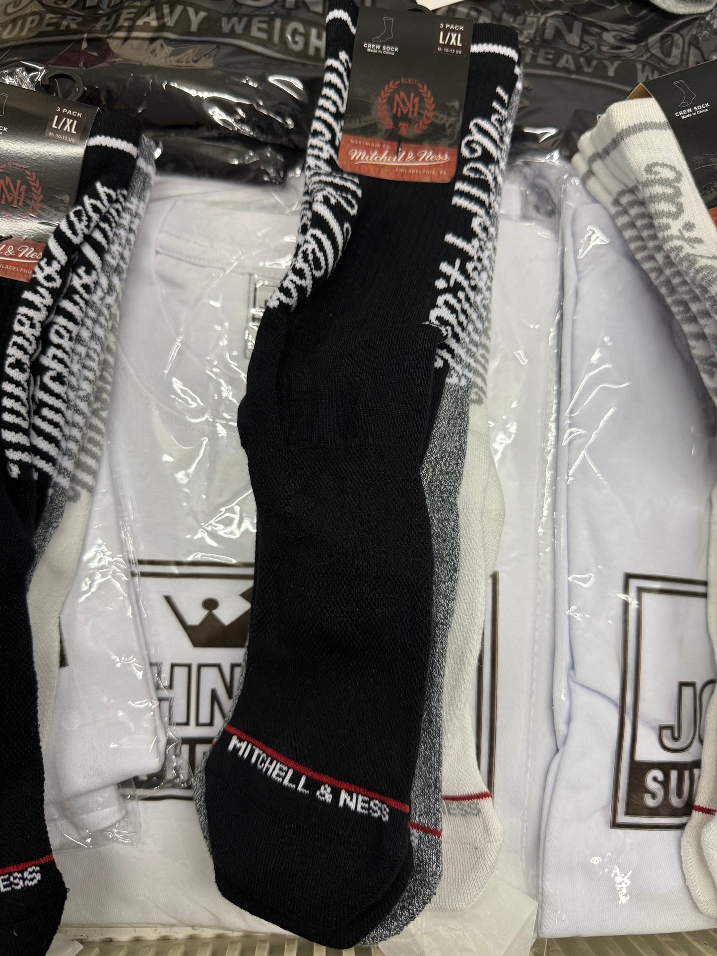 Mitchell&Ness crew sock 3 pack bulk/wht/gry