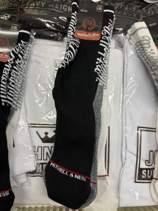 Mitchell&Ness crew sock 3 pack bulk/wht/gry