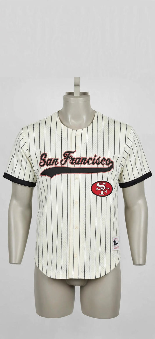 Men's San Francisco 49ers Joe Montana Mitchell & Ness Cream Name & Number Mesh Fashion Jersey