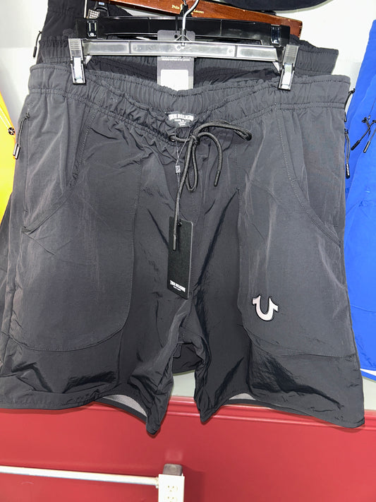 True Religion curved Nylon Shorts