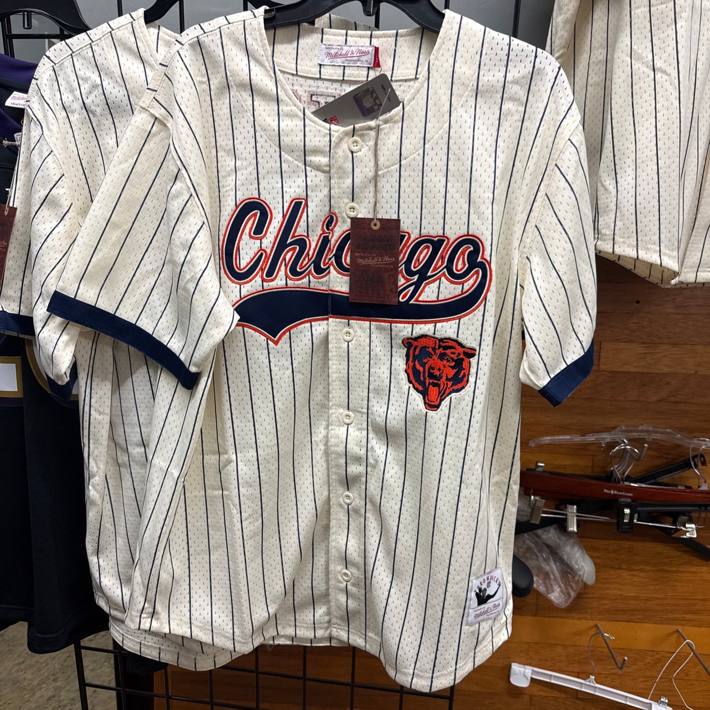 Mitchell & Ness Walter Payton Chicago Bears Name & Number On the Clock Mesh Button-Up Jersey - Mens