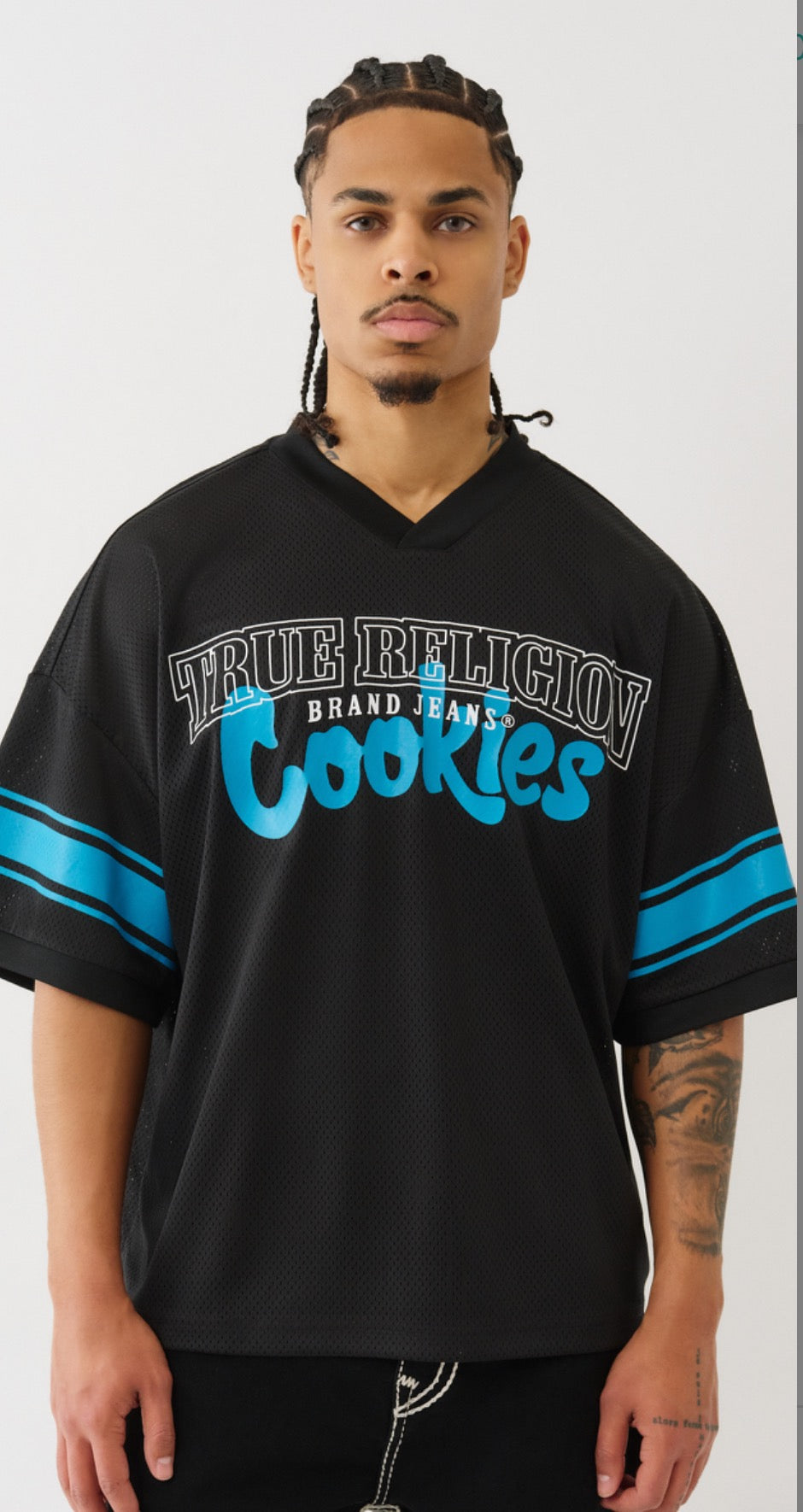 True Religion x Cookies collab football mesh jersey