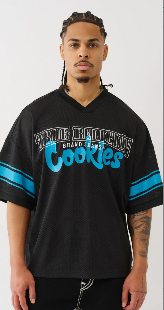True Religion x Cookies collab football mesh jersey