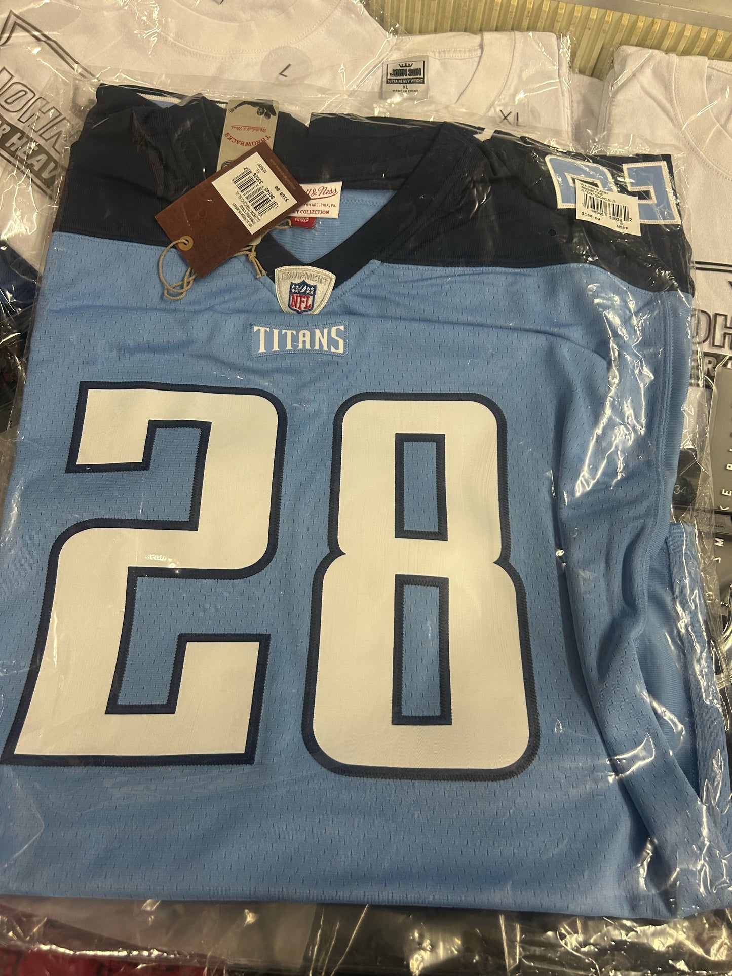Men's Tennessee Titans Chris Johnson Mitchell & Ness Light Blue Legacy Replica Jersey