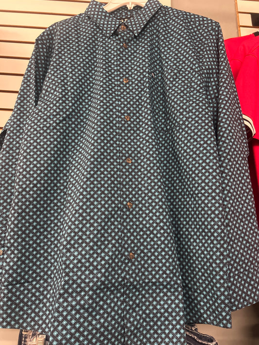 Rock Revival Teal Wooven long sleeve shirt