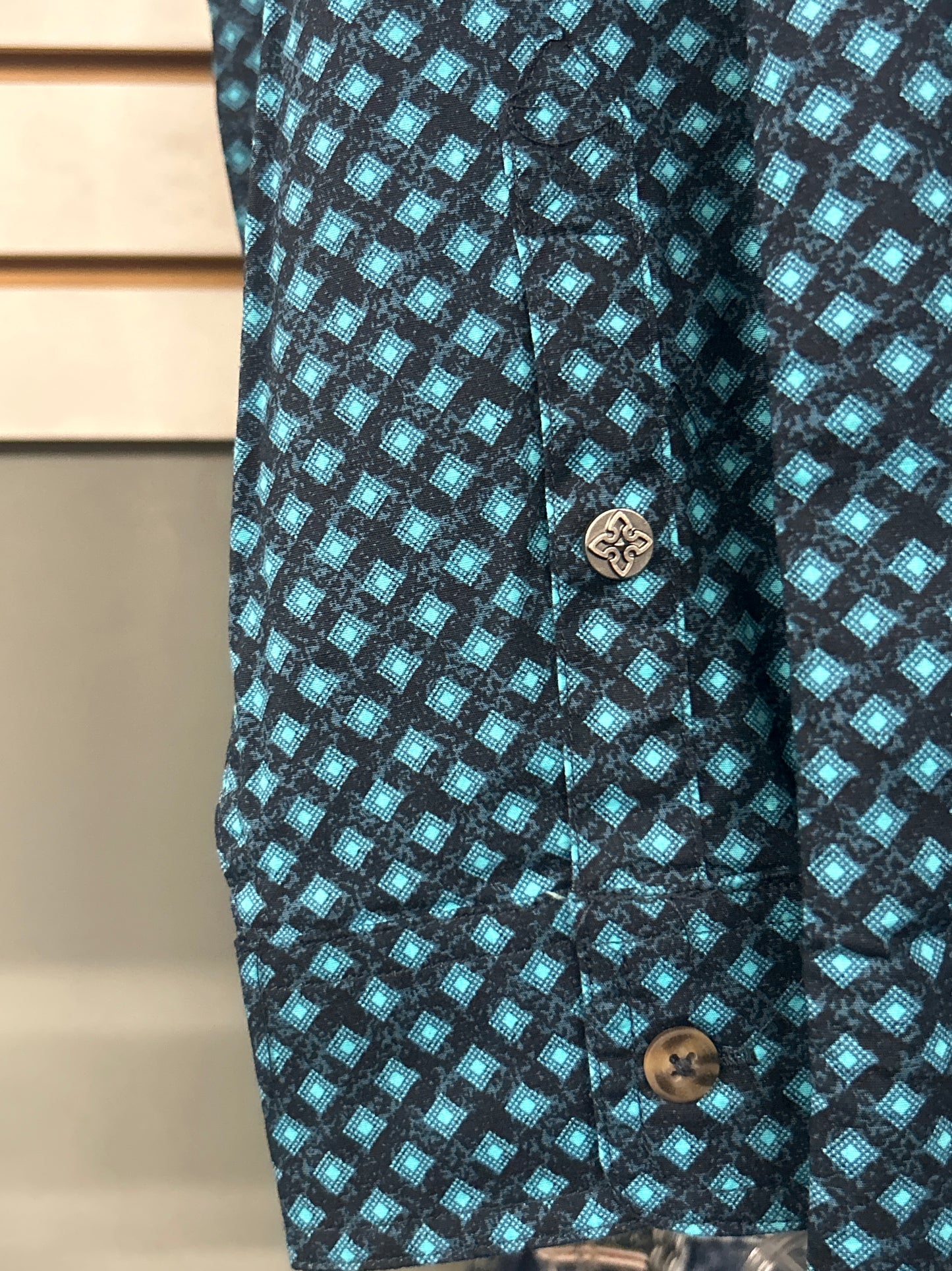 Rock Revival Teal Wooven long sleeve shirt