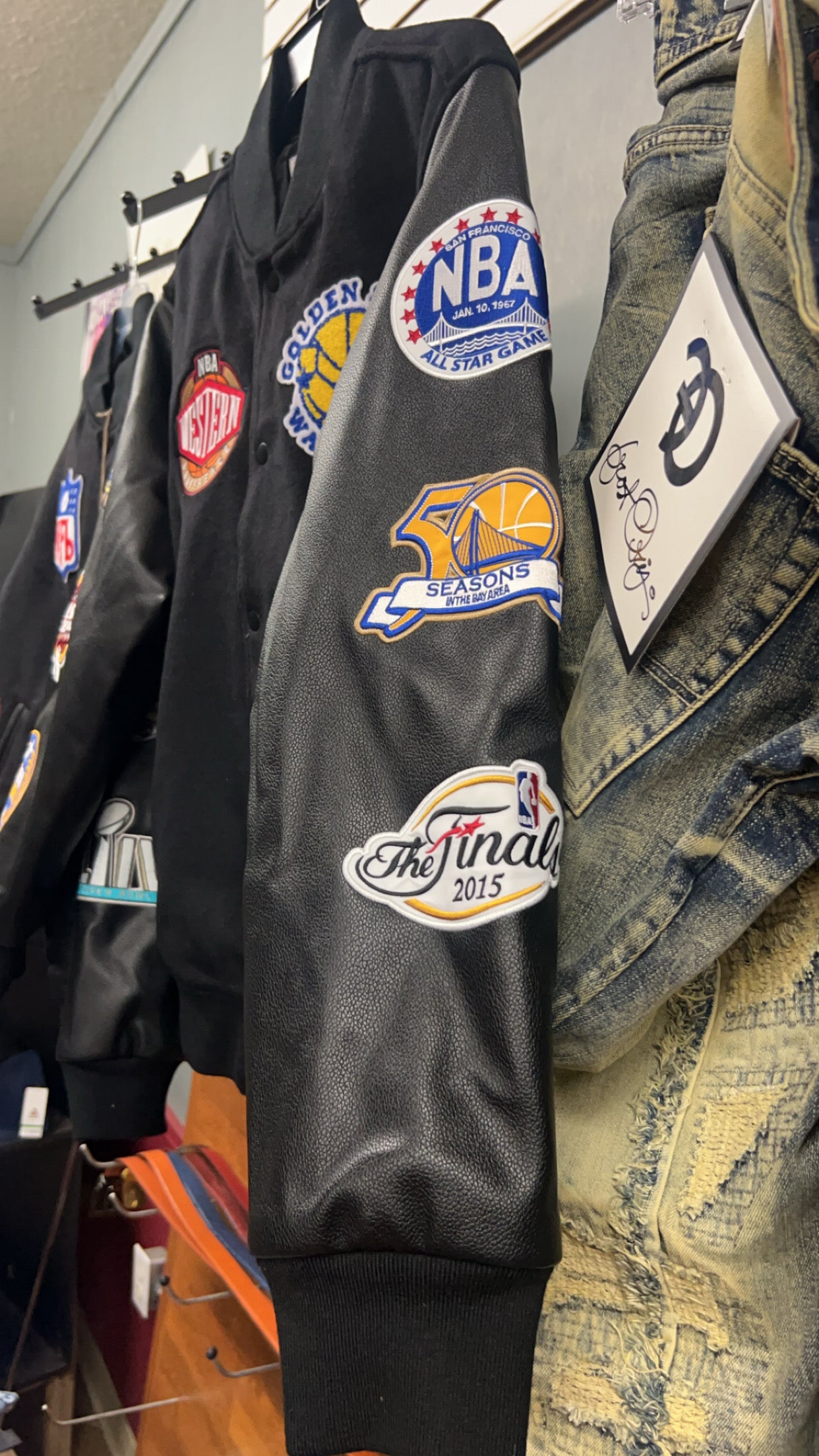 NBA Golden State Warriors Blackout Varsity jacket