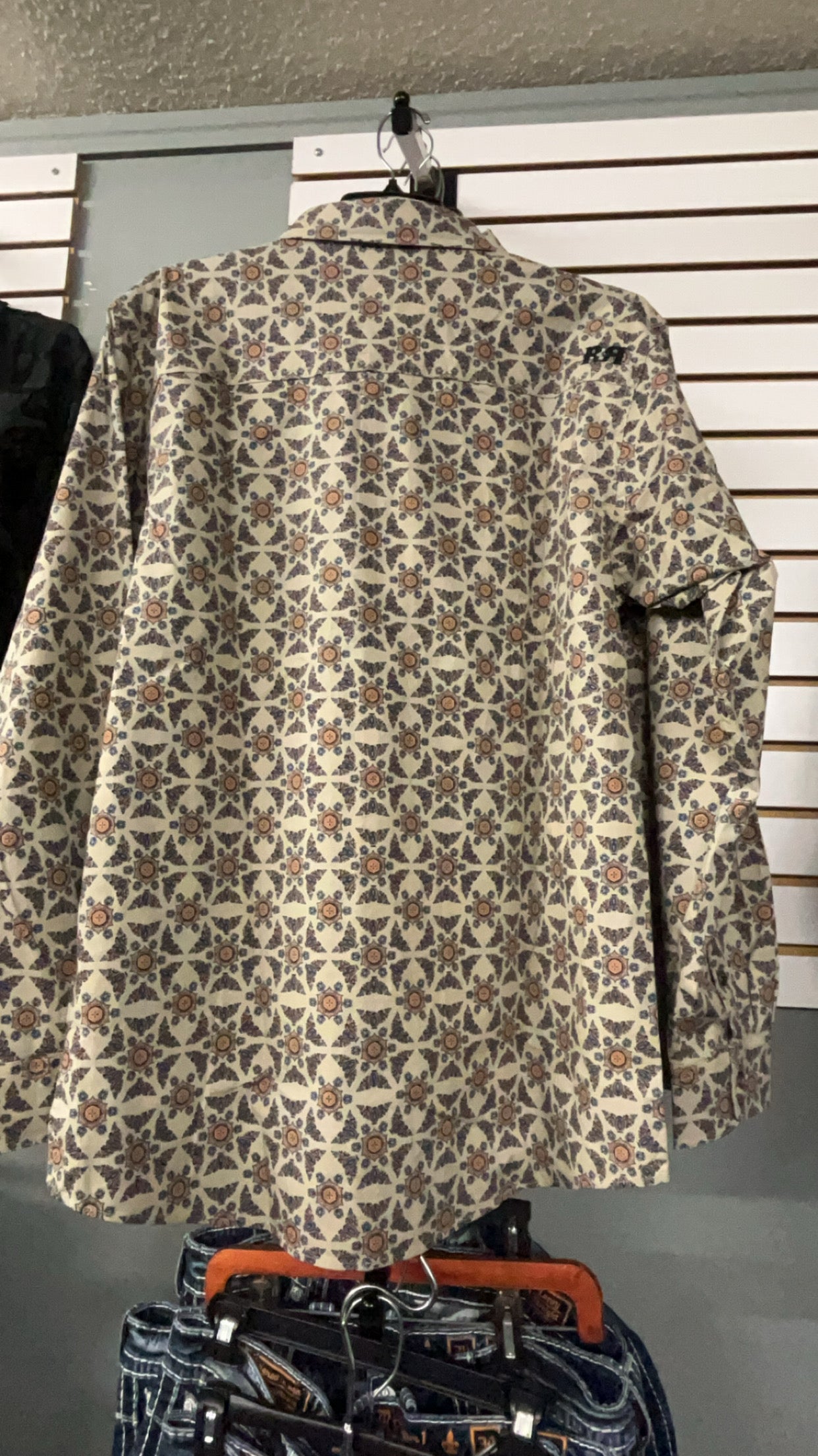 Rock Revival long sleeve plaid khaki shirt