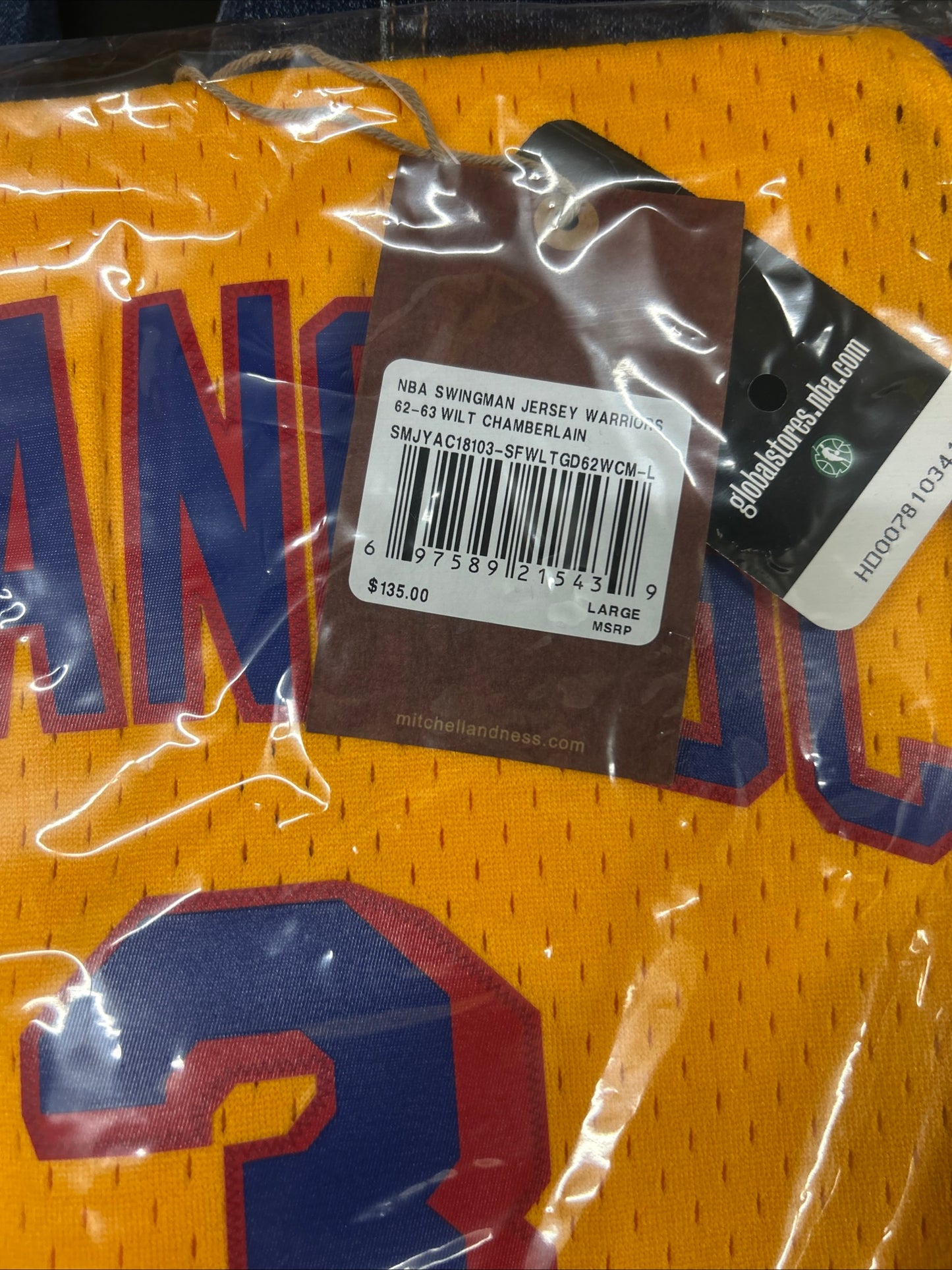 Wilt Chamberlin San Francisco Warriors jersey 1962-63