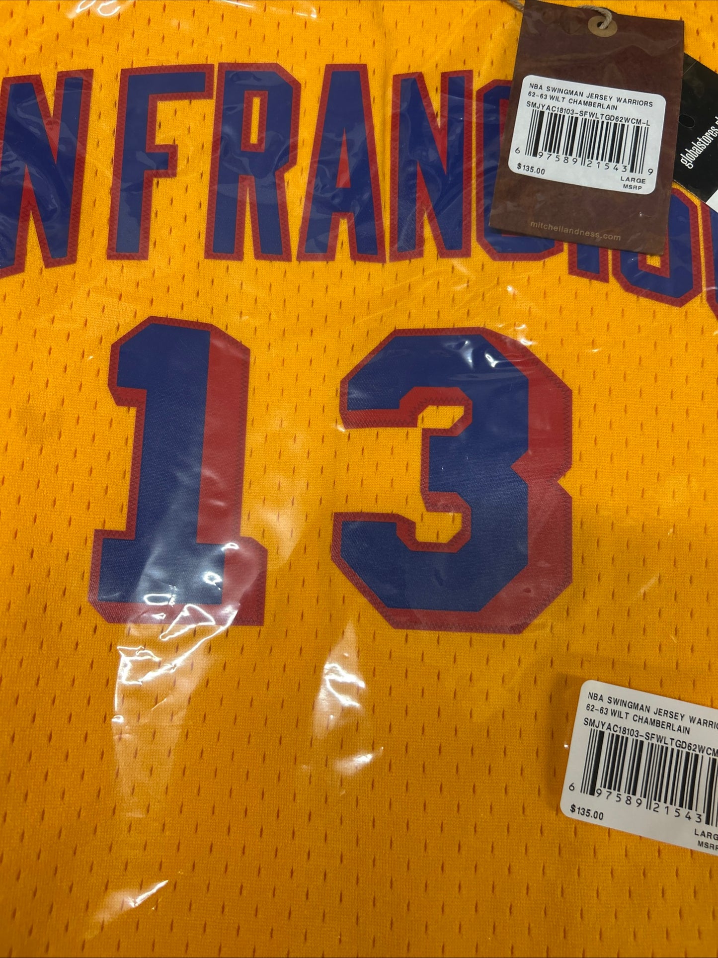 Wilt Chamberlin San Francisco Warriors jersey 1962-63