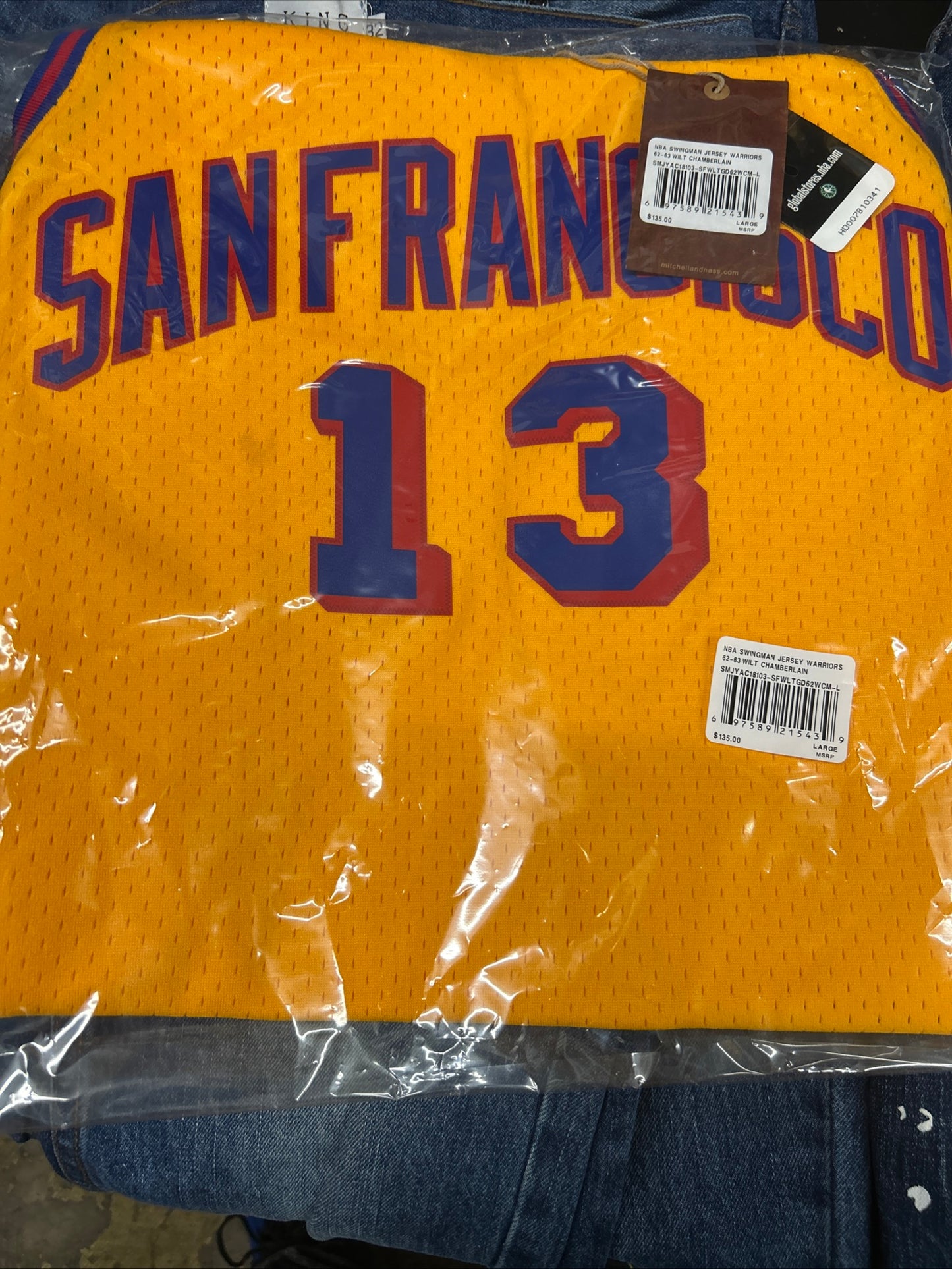 Wilt Chamberlin San Francisco Warriors jersey 1962-63
