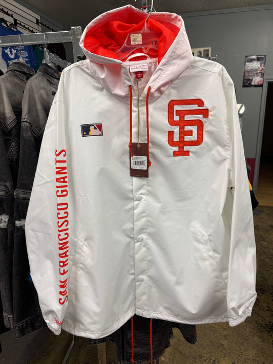 San Francisco Giants white Hooded Coaches Jacket