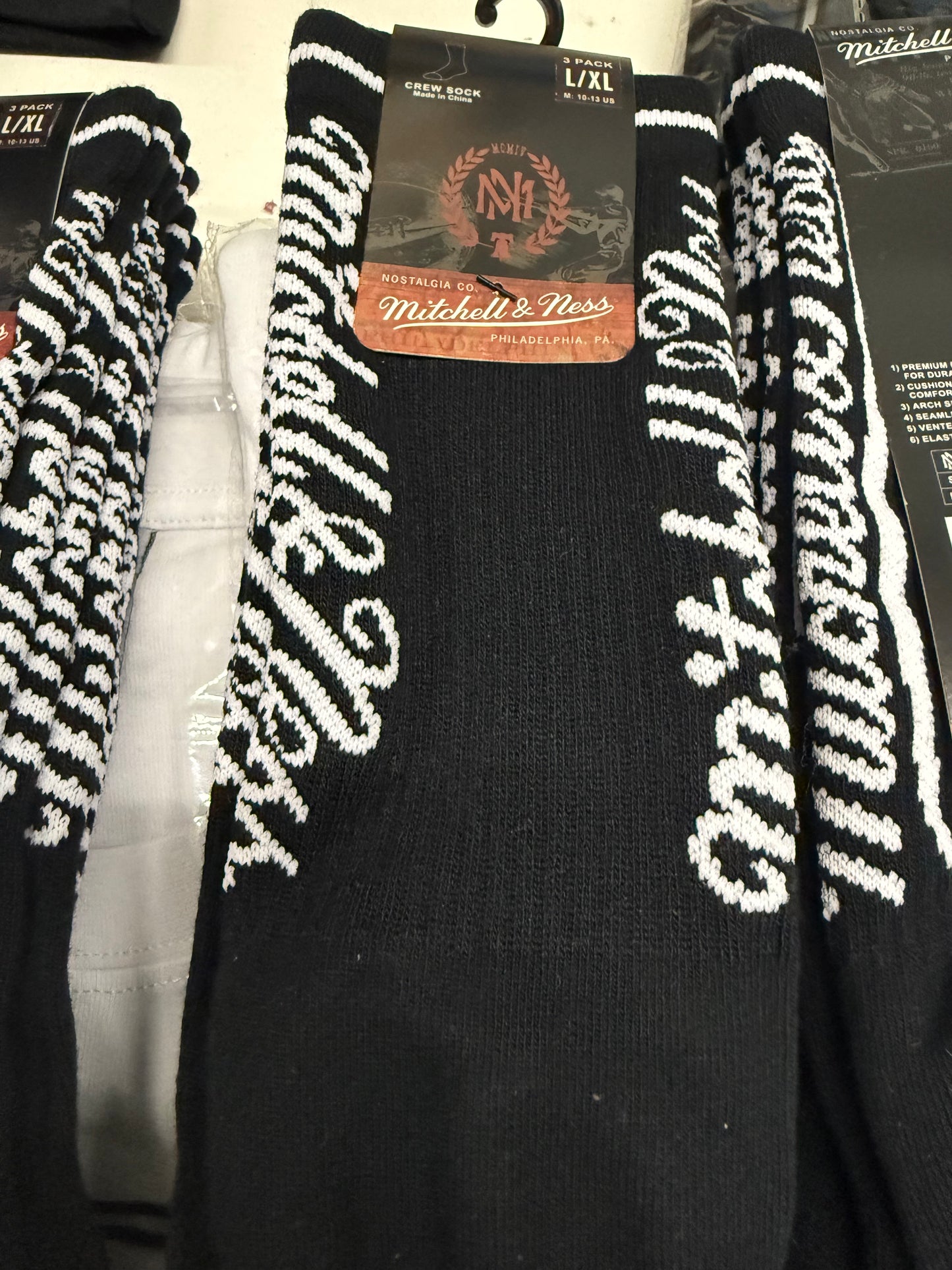 Mitchell&Ness crew sock 3 pack black